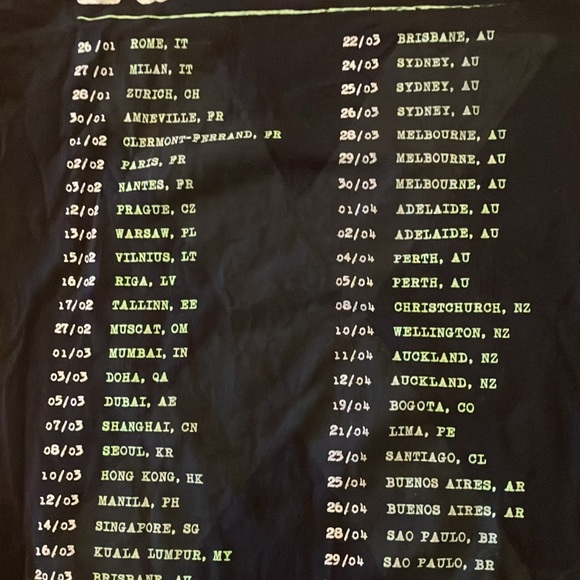 Ed Sheeran x tour European dates black tee size medium - Picture 6 of 6